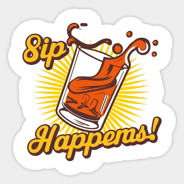 Sip Happens! Sticker by Wonderful prints